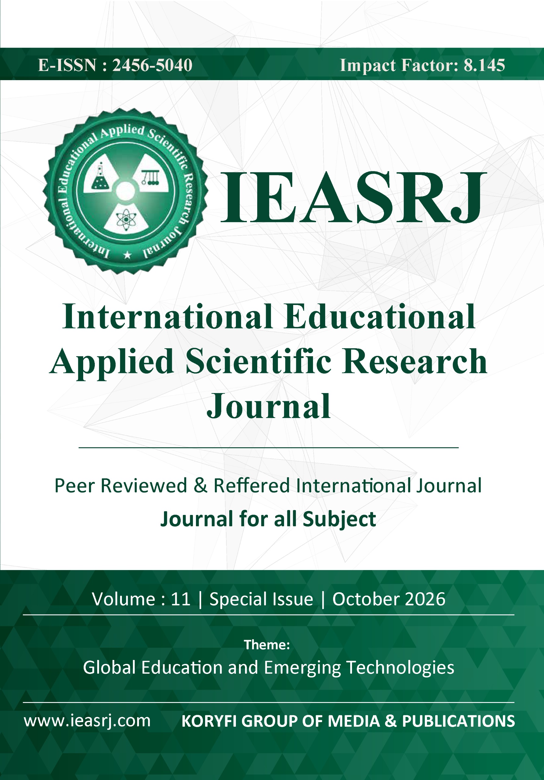 					View Vol. 11 No. 10 (2026): SPECIAL ISSUE OCTOBER - GLOBAL EDUCATION AND EMERGING TECHNOLOGIES
				